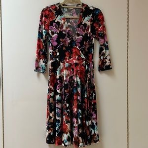 Maggy London Floral Wrap Dress Size 4